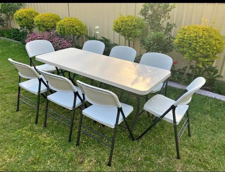Folding chairs and tables 