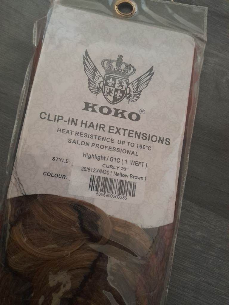 20" mellow brown curly clip in hair extensions 