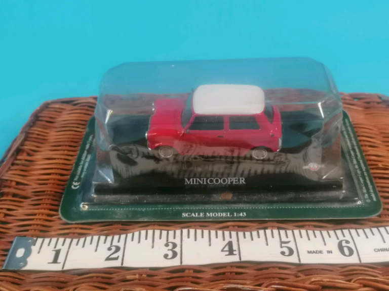 Vintage  style Minicooper 1:43  scale model, red colour  model. 