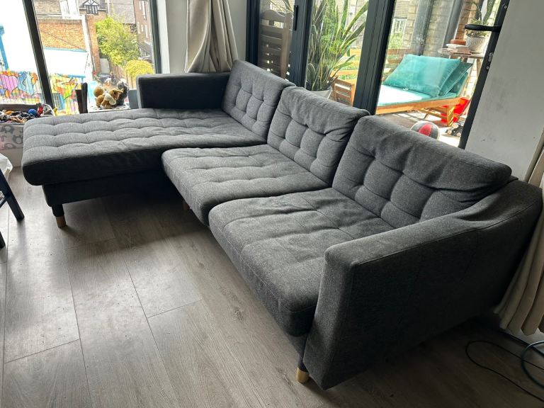 Ikea Landskrona Grey L-Shaped Chaise Longue Left/Right Sofa