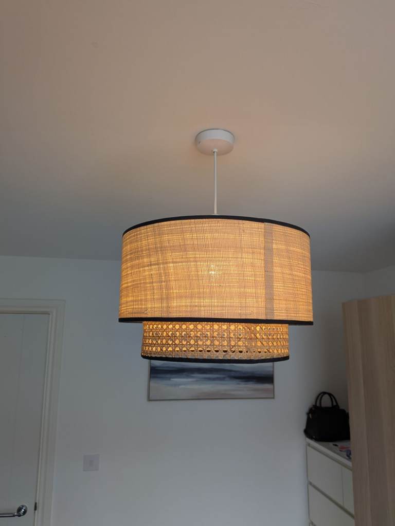 Dunelm Malika Cane 2 Tier Easy Fit Pendant Lampshade - As New