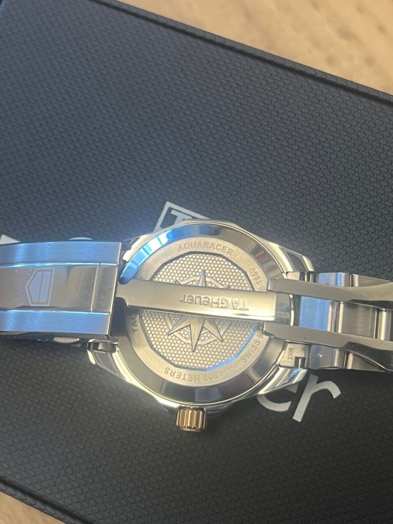 TAG Heuer men’s watch 40mm Aquaracer gold bezel WBP2151