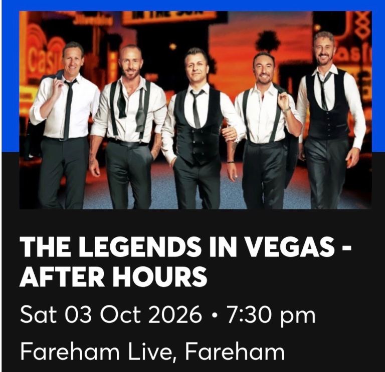The Legends in Vegas - After Hours Tickets, Fareham Live