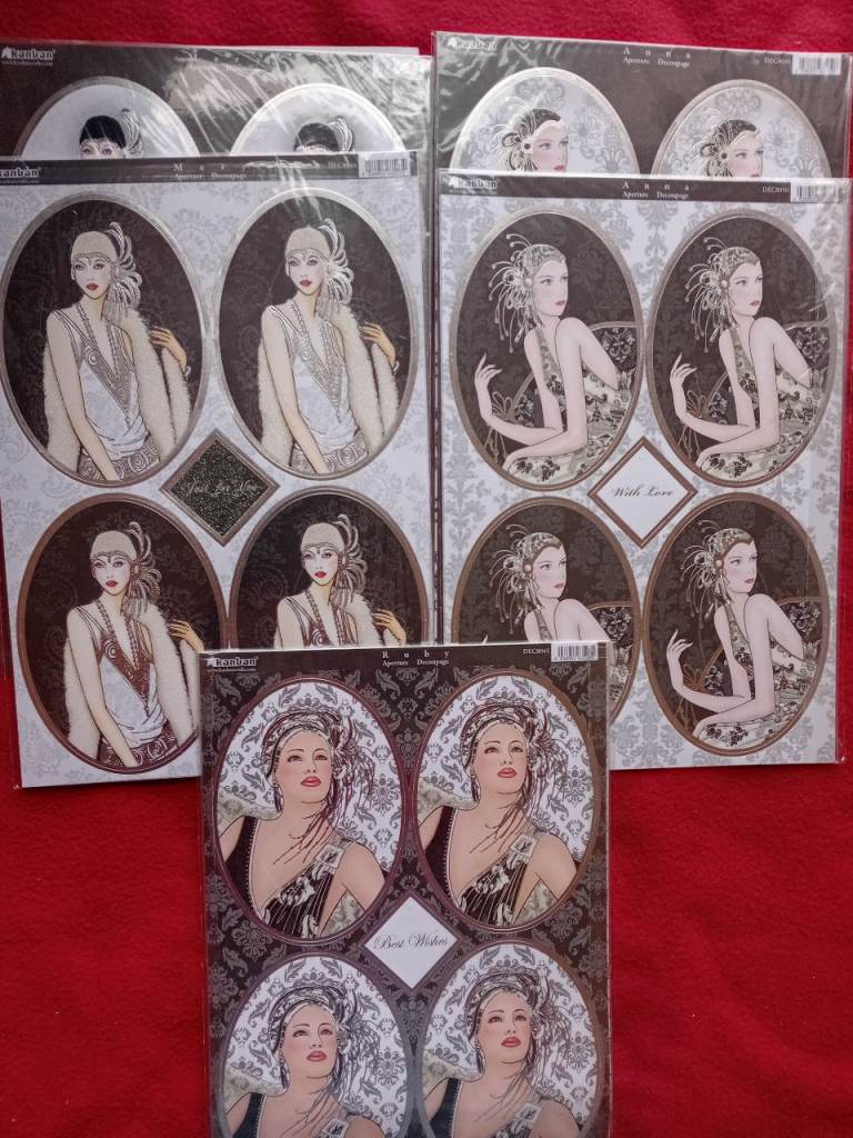 Crafting Aperture Decoupage Card Sets x 5