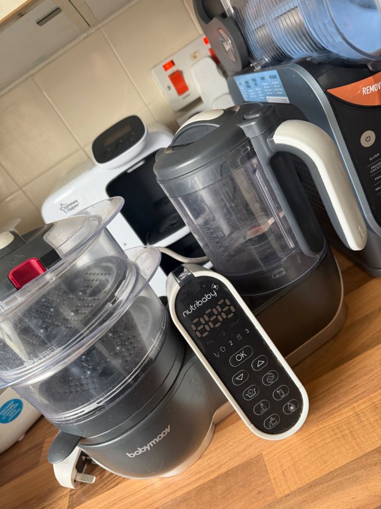 BABYMOOV Nutribaby(+) 6-in-1 Baby Food Maker - Industrial Grey