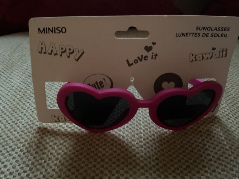 Pink Heart Shaped Childs Sunglasses 