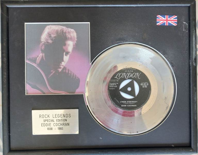 Eddie Cochran 'Rock Legends' Framed Memorabilia with Vinyl
