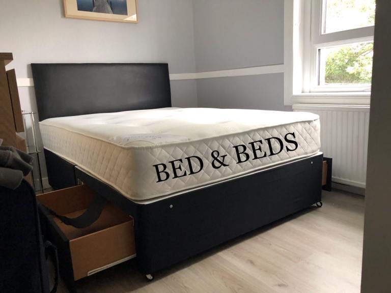 Brand new double divan bed single small double kingsize super king size beds mattress headboard 