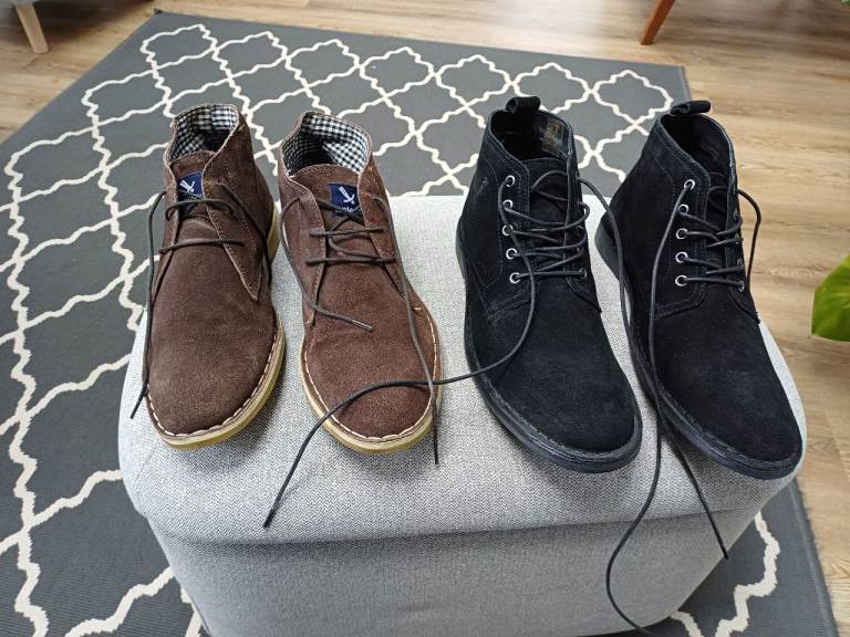 TK Maxx 2 Pair of size 9 mens suede boots, black pair never even worn!