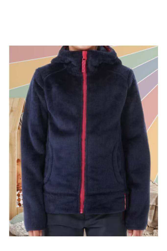 Lightly Used Decathlon QUECHUA Girls lightweight  warm hiking fleece jacket 