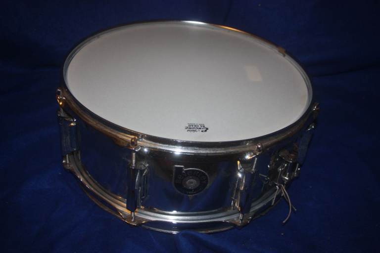 Vintage 1970s Beverley Chrome Snare Drum 14in x 5.1/2in for Drum Kit ~ Made In England ~ £100 ono