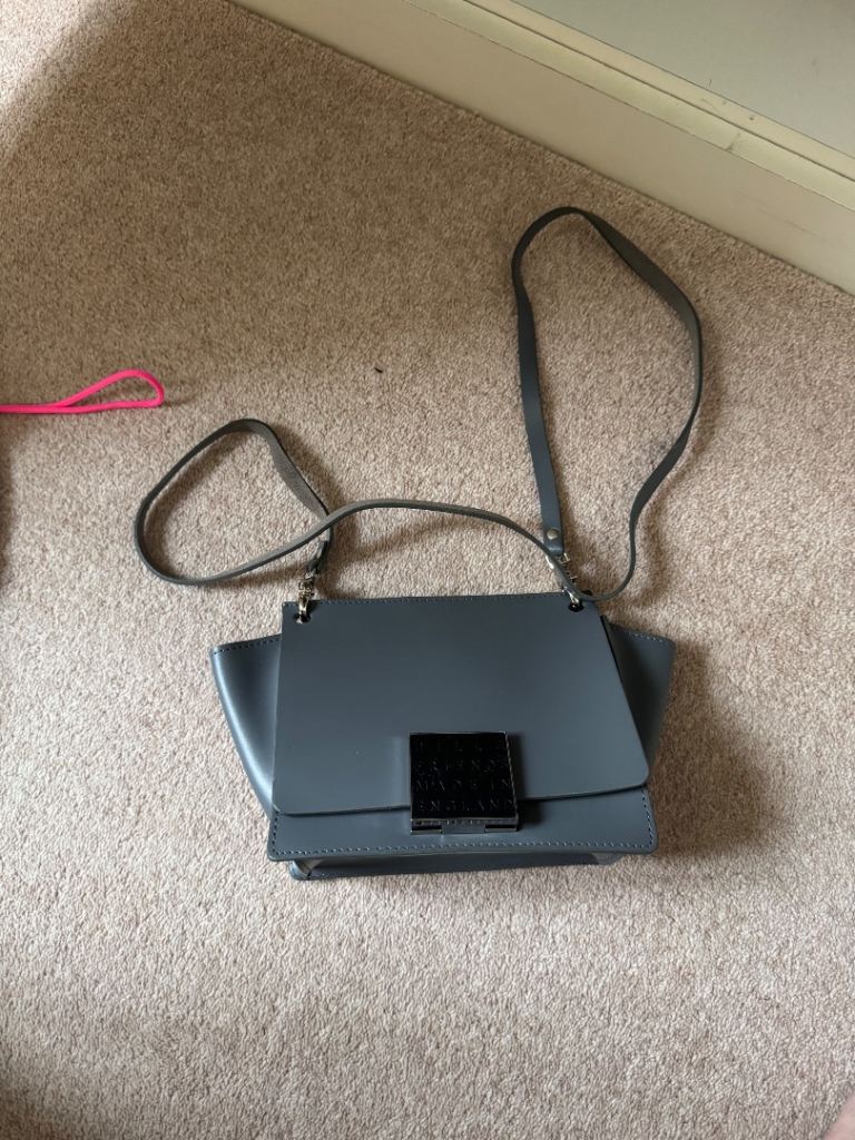 Hill & Friends Grey Leather Shoulder Bag - Good Condition