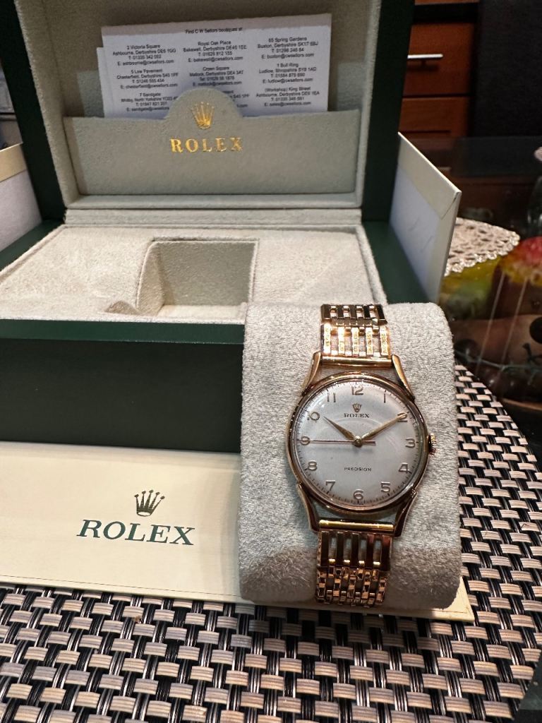 Rolex precision gold watch 