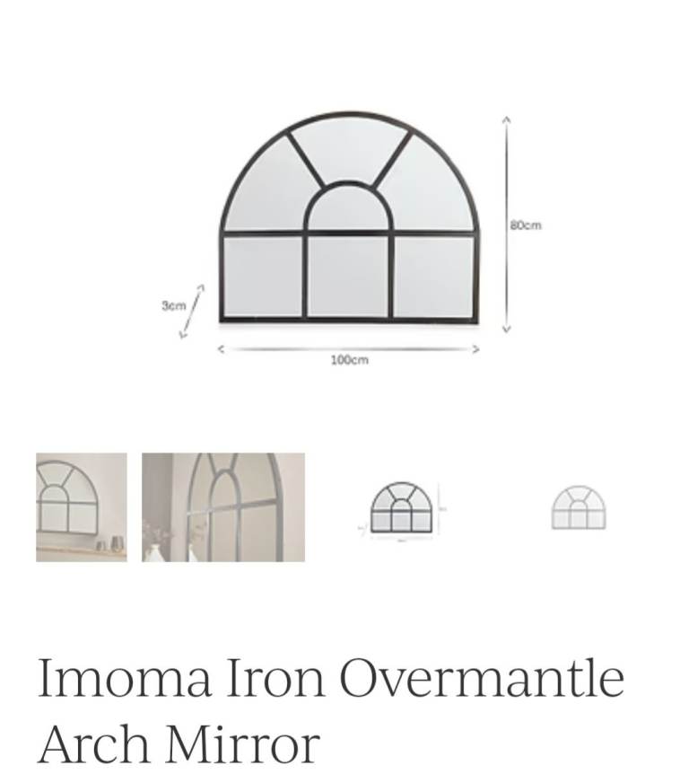 Imoma Iron Overmantle Arch Mirror nkuku