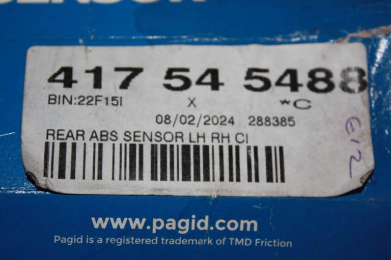 Pagid ABS/Traction Control Sensor Part # 417545488 ***Brand New in Box***