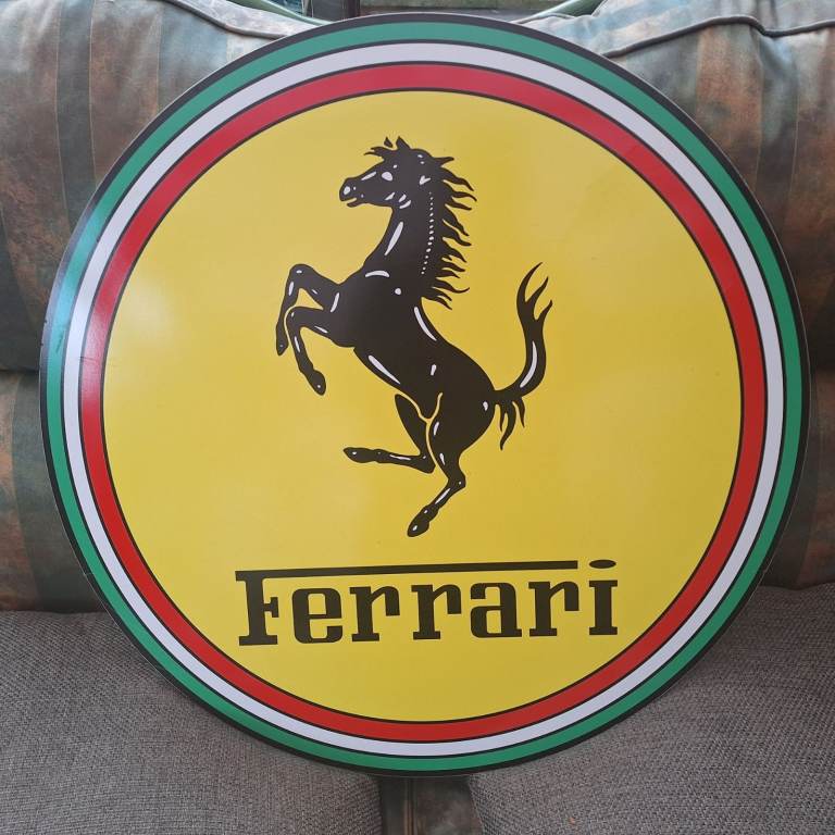 🔥FOR SALE🔥Large Ferrari Wall Sign 61cm x 61cm x 0.5cm. Classic Car. Formula 1