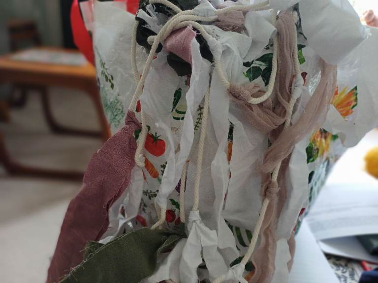 Handmade Decorative Item from Recycled Materials
