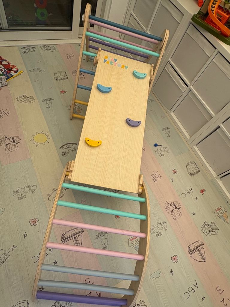 Play Factory Wooden Pikler Arch and Climbing Ramp