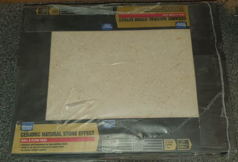 WICKES Ceramic Natural Stone Effect Wall Floor Tiles 40 x 30cm 16 tiles