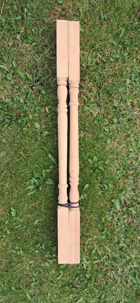 Pair of Wooden Spindles / Balusters – Unused