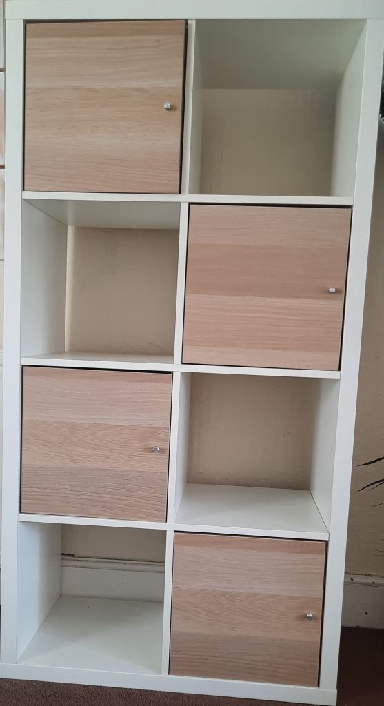 KALLAX style 8-Cube Storage Unit with Wooden Doors