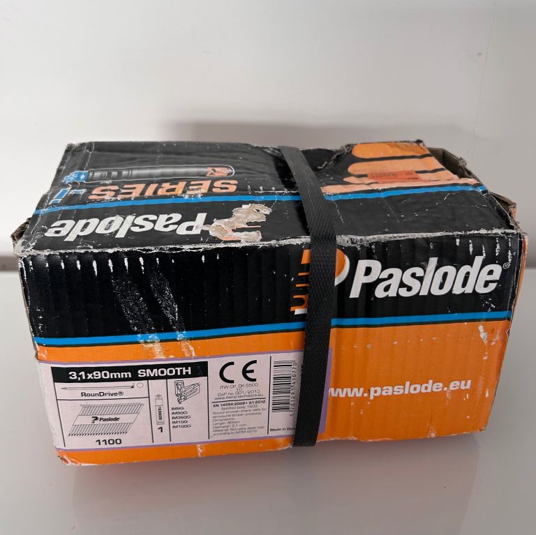 Paslode 141077 Galv-Plus® Smooth Nails for 360XI, IM360CI 3.1mm x 90mm (1100 Pack & 1x Fuel Cell)