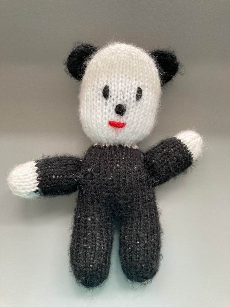 image for Hand knitted Panda Teddy Bear toy – BRAND NEW – post or collect