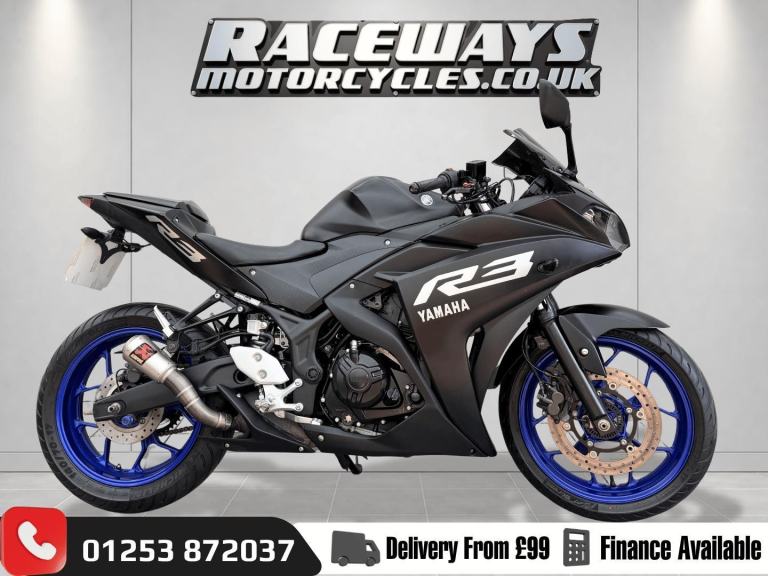 YAMAHA YZF-R3, 2017 67 PLATE, 9304 MILES, BLACK, HPI CLEAR, USED MOTORCYCLE