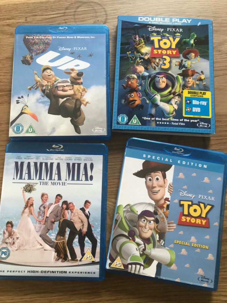 Blu Ray bundle of 4 Films inc Disney Mamma Mia 