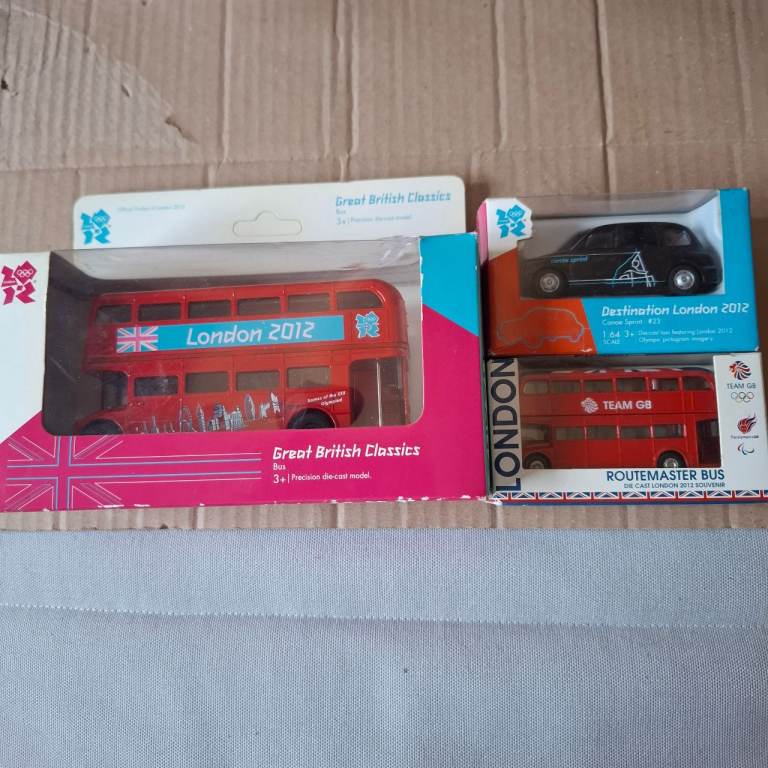 London Olympics 2012 corgi 2 buses, 1 taxi