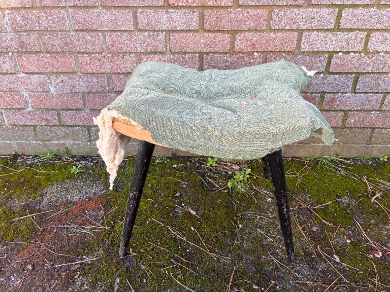Vintage Retro Mid Century Foot Stool Refupholstery Project Spares Repairs Atomic