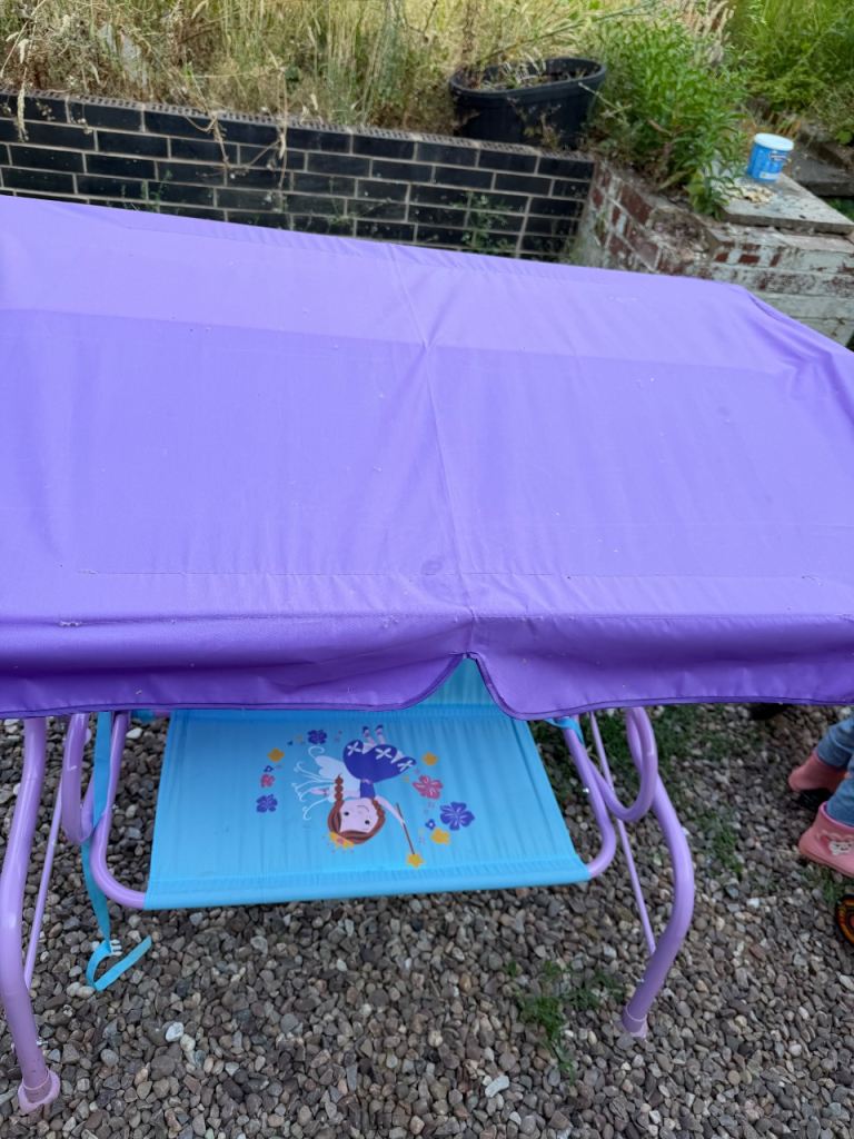 Children’s Swing Set with Canopy – Purple & Blue 🌸