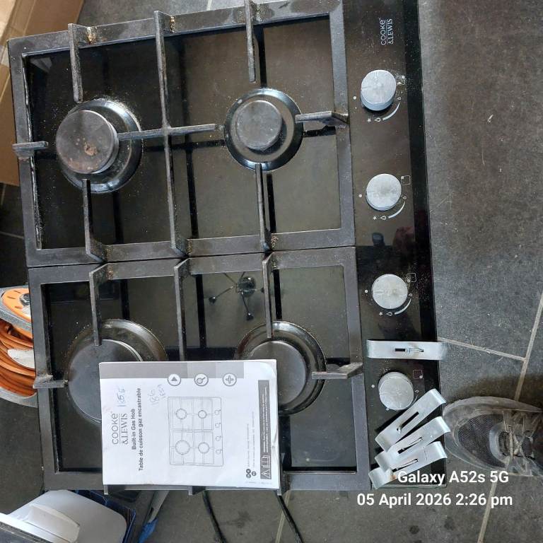 FREE Gas Hob  - 60cm black Cooke and Lewis