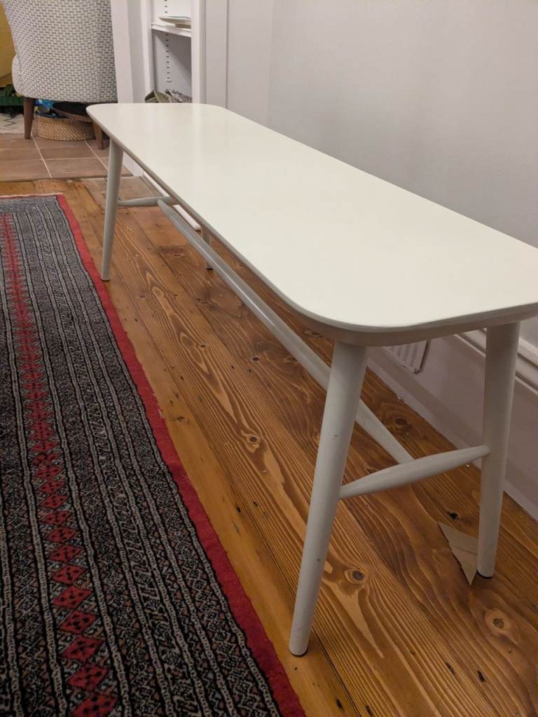 White wooden dining bench for a 6 seater table - pickup Hanwell