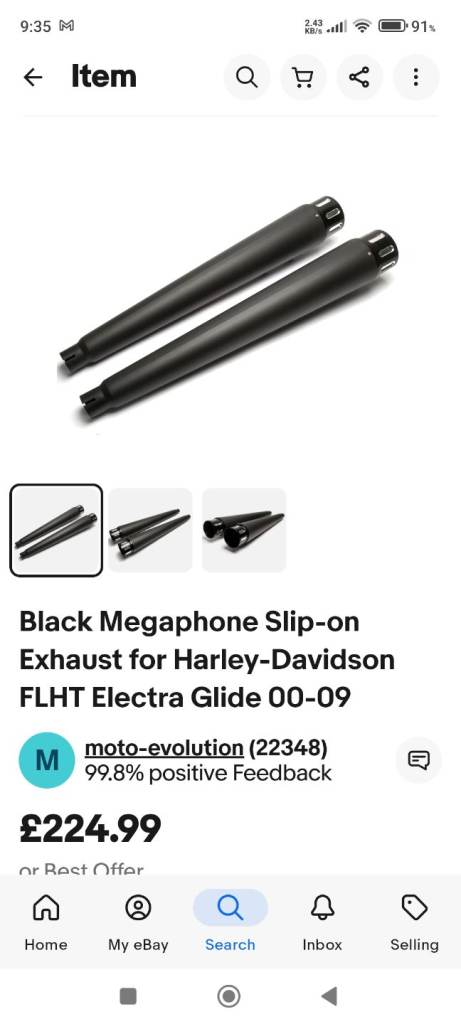 Harley Davidson touring slip on exhausts (pair) as new