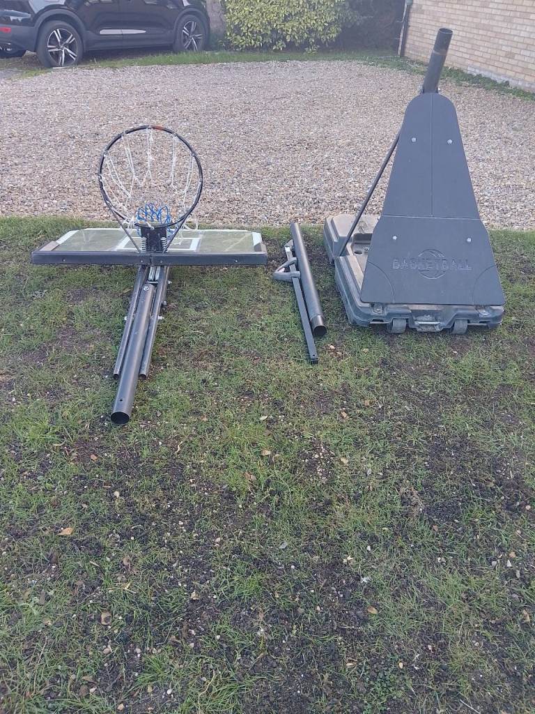 Thorpe sports Branded Portable Basketball Hoop and Stand with attached rebounder – Good Condition