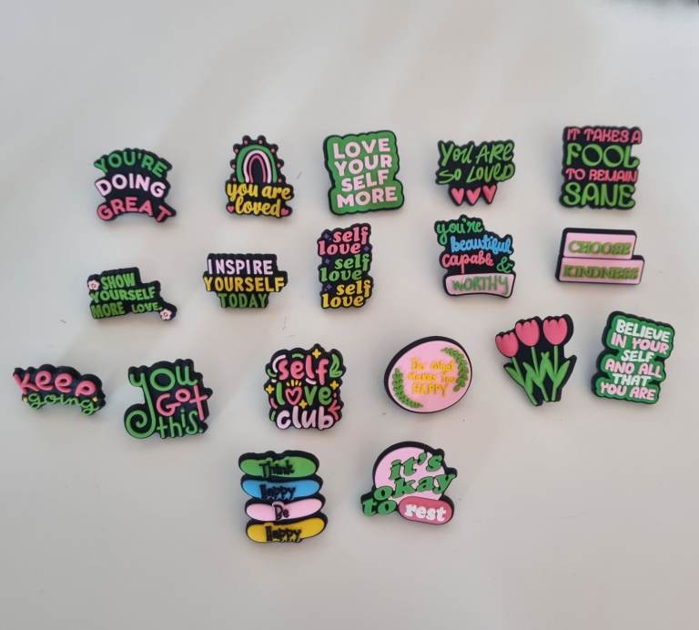Positive Affirmation Rubber Pin Badges –  £1 Each