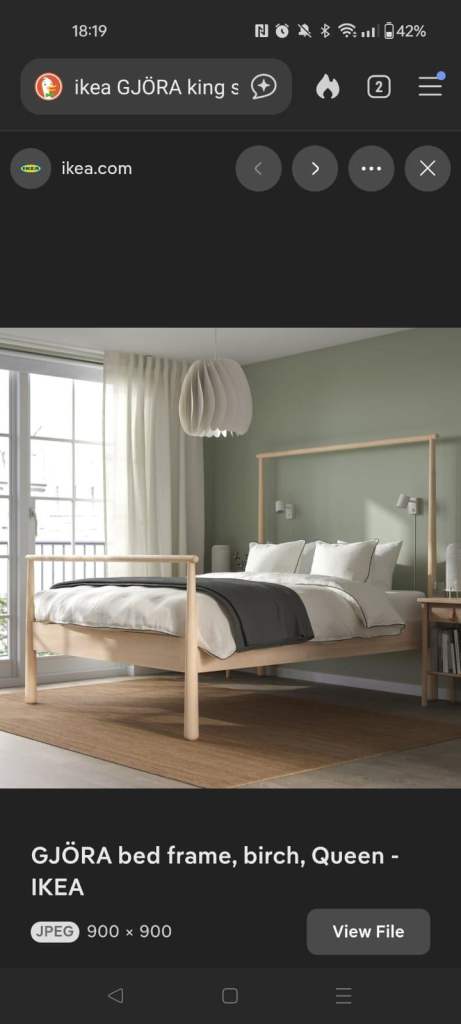 Wooden King-Size Bed Frame with Canopy – Good Condition ONO