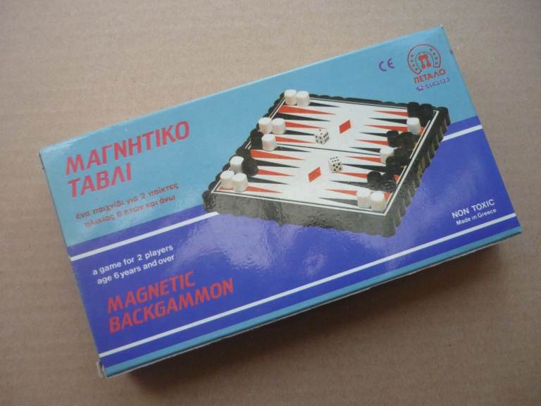 Vintage Greek Magnetic Backgammon Game Set
