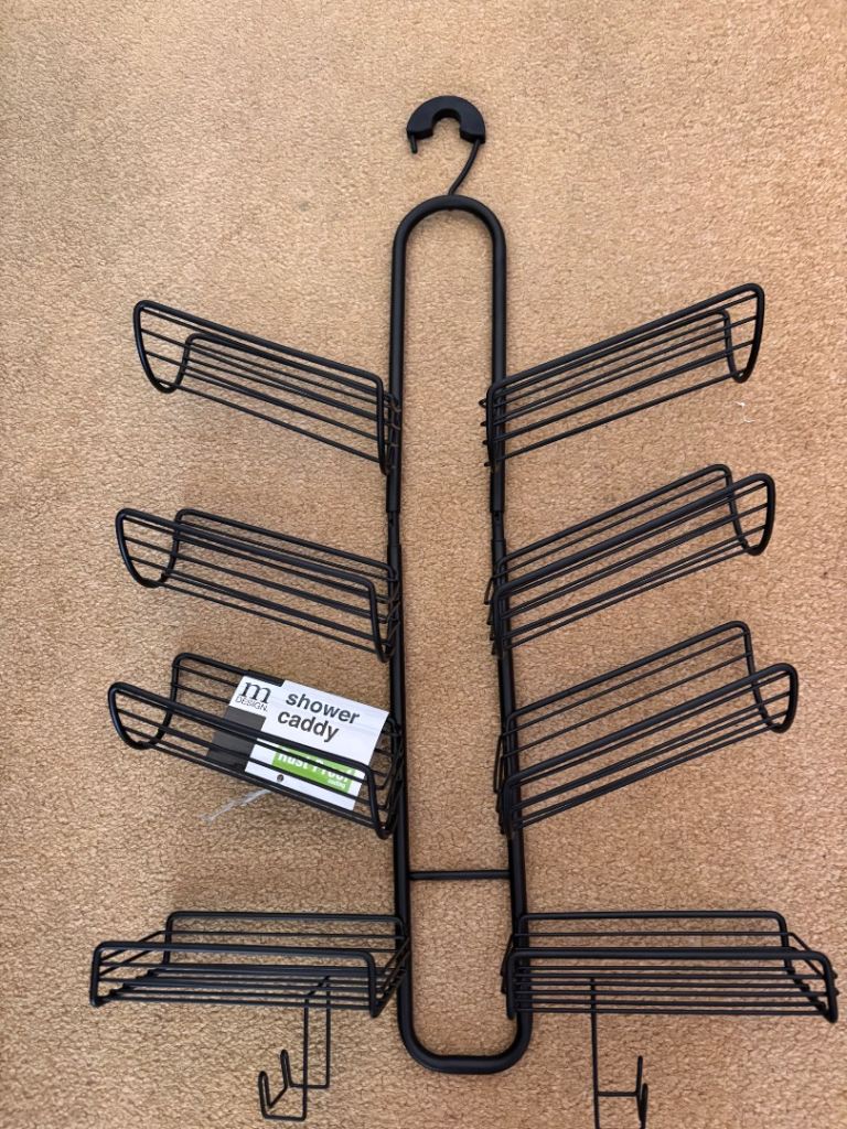 New Black Metal Hanging Shower Caddy