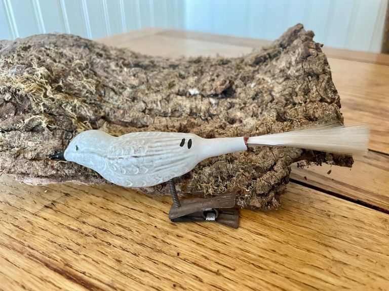Vintage Clip on Bird Glass Figural Christmas Tree Decoration Rare