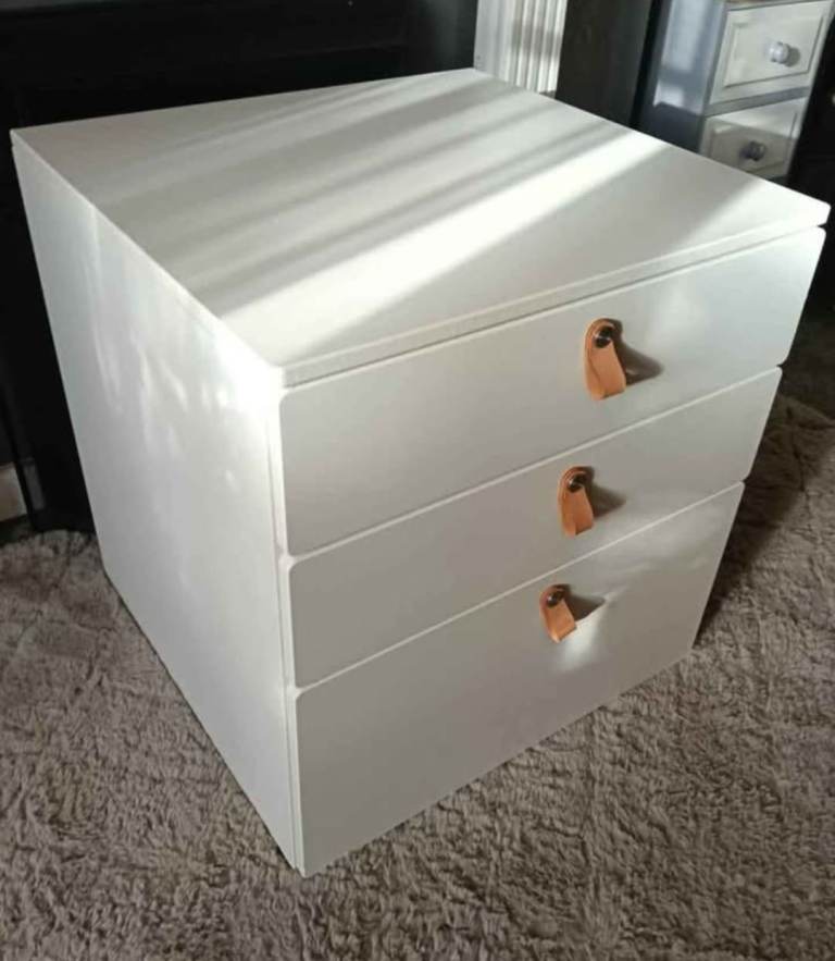 IKEA drawers with leather handles