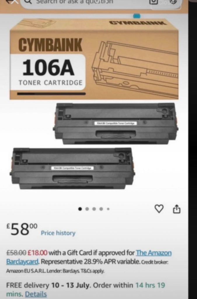 CYMBAINK 106A Toner Cartridge – New, Black