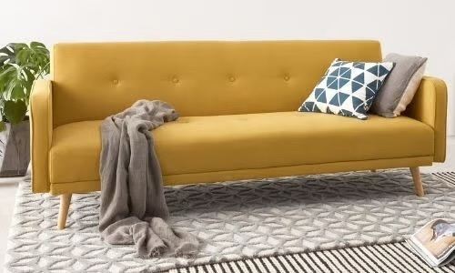 Stylish Yellow Sofa Bed / Futon - Great Condition