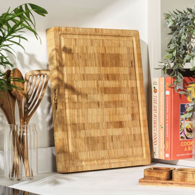 Salter Bamboo Chopping Board Heavy Duty Reversible Charcuterie Platter 42cm