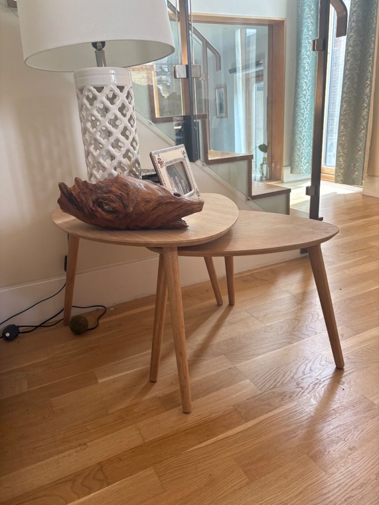 Pair of Wooden Nesting Side Tables – Good Condition