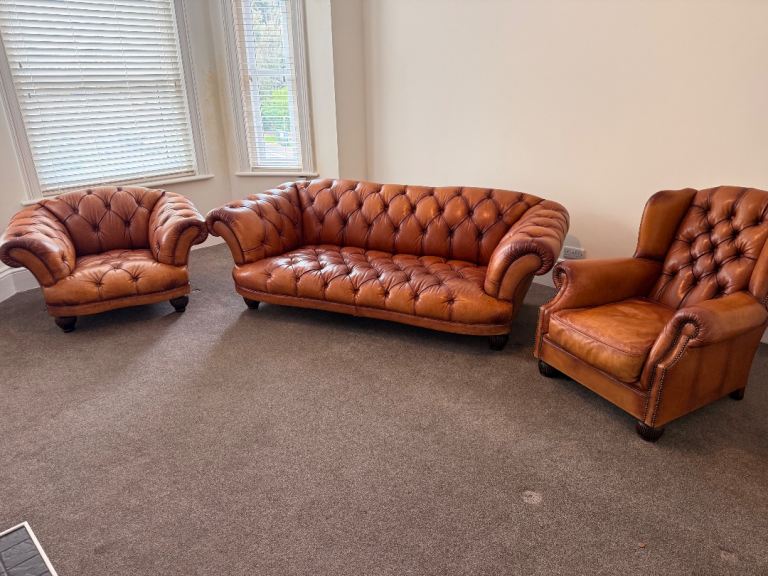 Tetrad Oskar Chesterfield Sofa Armchair Suite - Free Delivery Available 