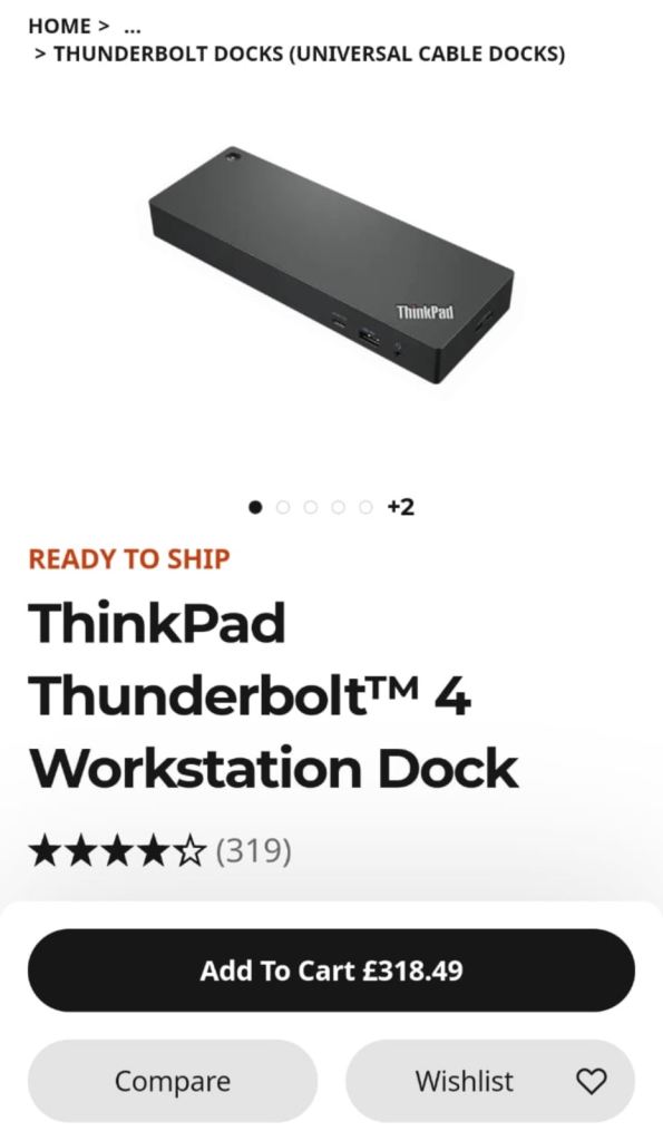 Brand new ThinkPad Thunderbolt™ 4 Workstation Dock RRP £318.49 