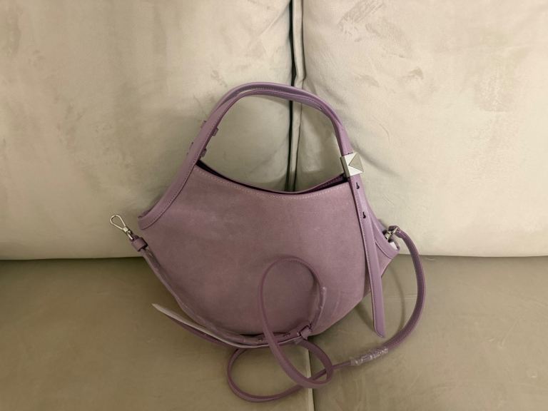 Kate Spade Purple Deco Suede Tulip Tote Shoulder Bag New with Tags