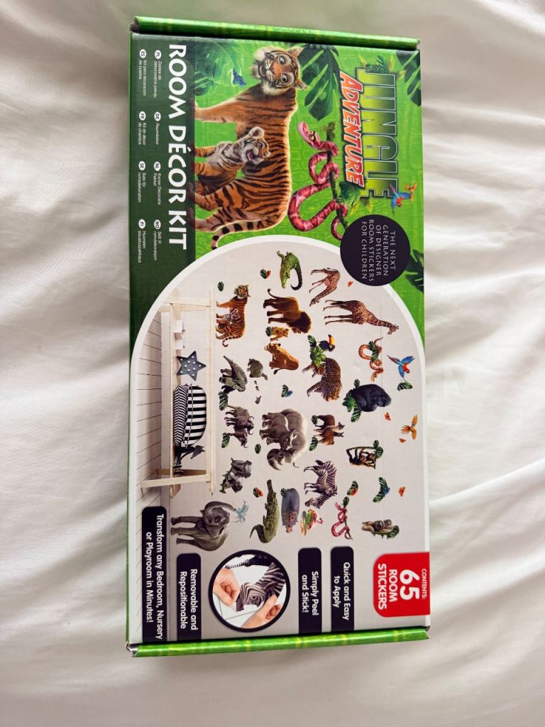 Room Decor Kit - Animal Adventure Wall Stickers, 65 Pieces, New